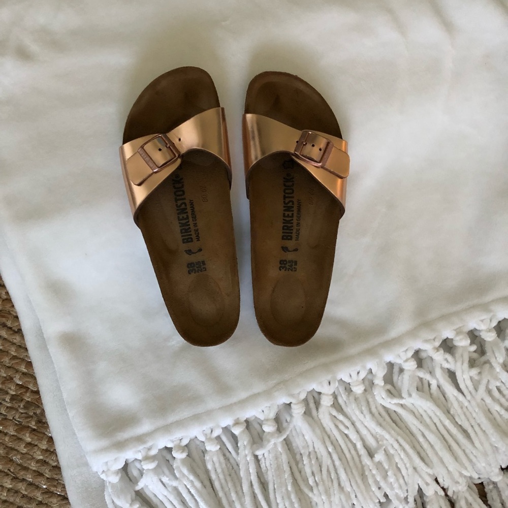 Rose Gold Birkenstocks (size 8)